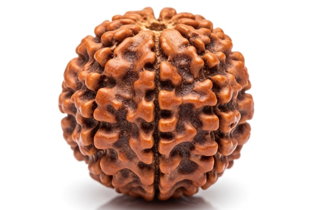 Brown textured sphere on a white background